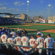 The Class-A Brooklyn Cyclones prepare for their first-ever game back in 2001 in shadow of the actual Cyclone rollercoaster.